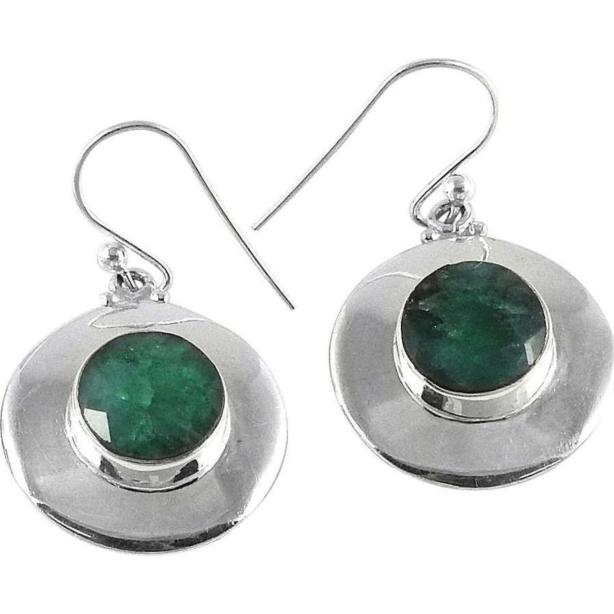 Cloud Song  Emerald 925 Sterling Silver Earrings