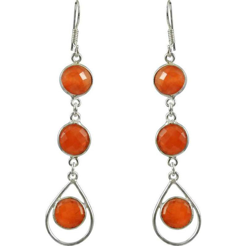 Supplier Carnelian Gemstone Silver Earrings Jewelry