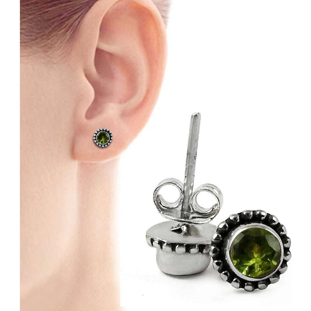 Paradise Bloom 925 Sterling Silver Peridot Studs