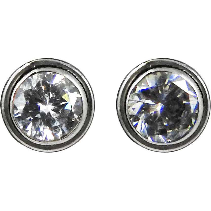 Fashion Design 925 Sterling Silver White CZ Studs