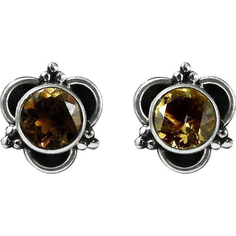 Intriguant 925 Sterling Silver Citrine Studs