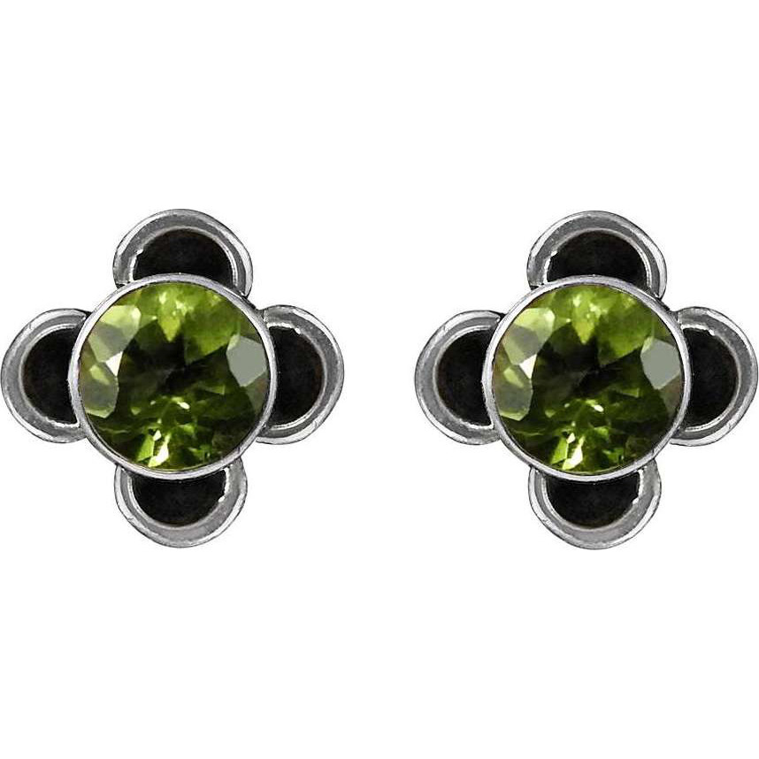 Personable 925 Sterling Silver Peridot Studs