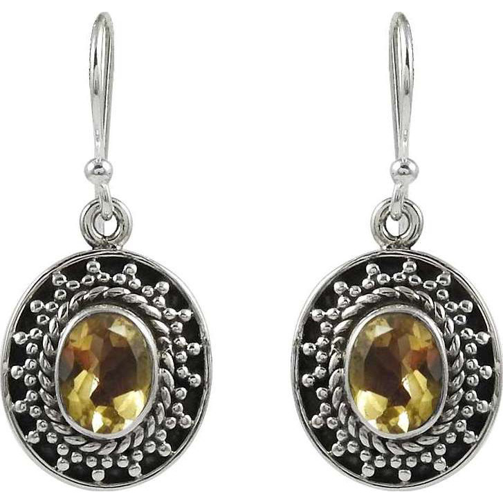 Lovely 925 Sterling Silver Citrine Earrings