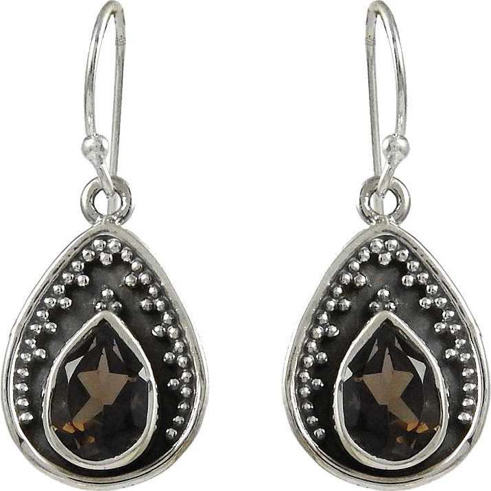Classy Design 925 Sterling Silver Smoky Quartz Earrings