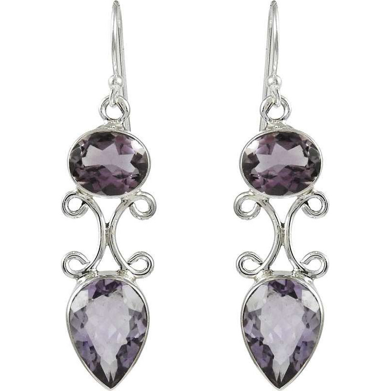 Elegant 925 Sterling Silver Amethyst Earrings