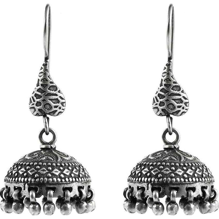 Fashion Design 925 Sterling Silver Jhumka Earrings