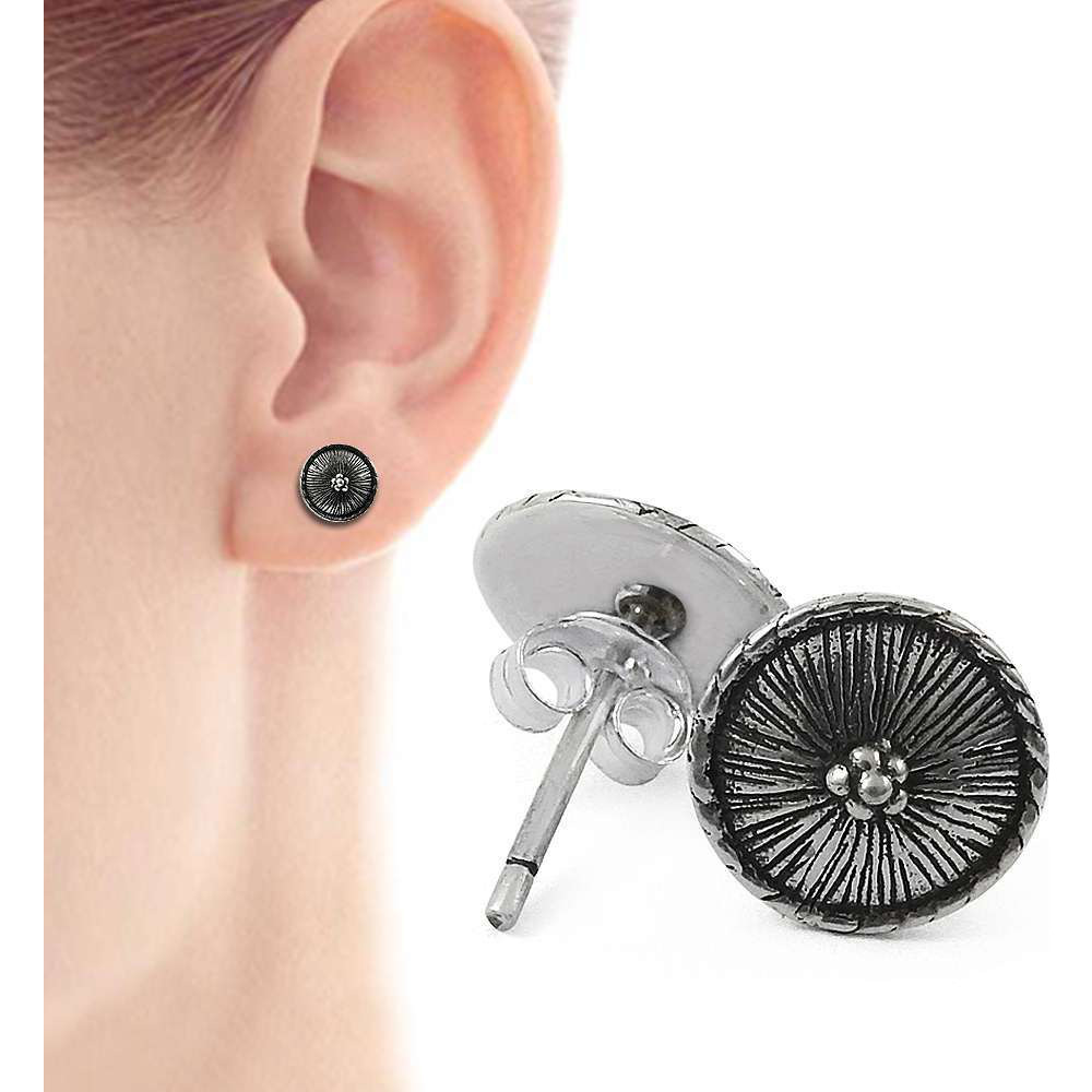 Breath Of Love  Oxidized 925 Sterling Silver Stud Earrings