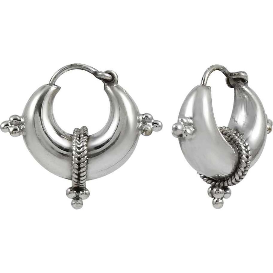 Festive Silver Jewelry Hoop Earrings