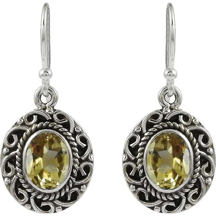 High Work Quality 925 Sterling Silver Citrine Earrings