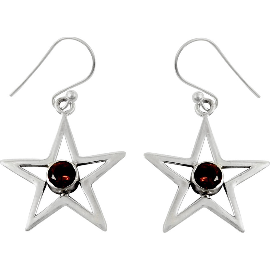 Love At First Sight Light!! Garnet 925 Sterling Silver Earrings