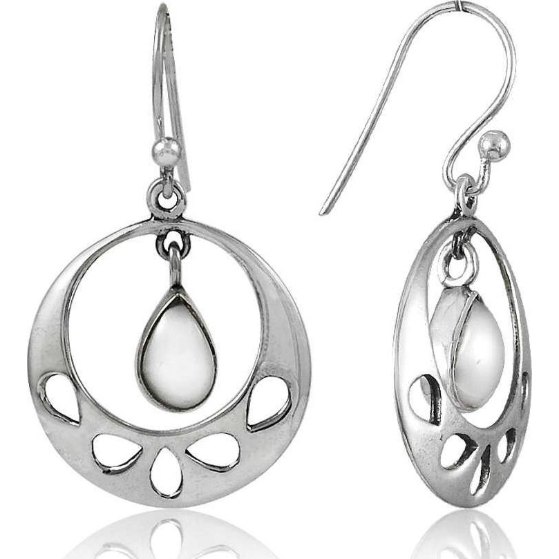 Large 925 Sterling Silver Pearl Earrings