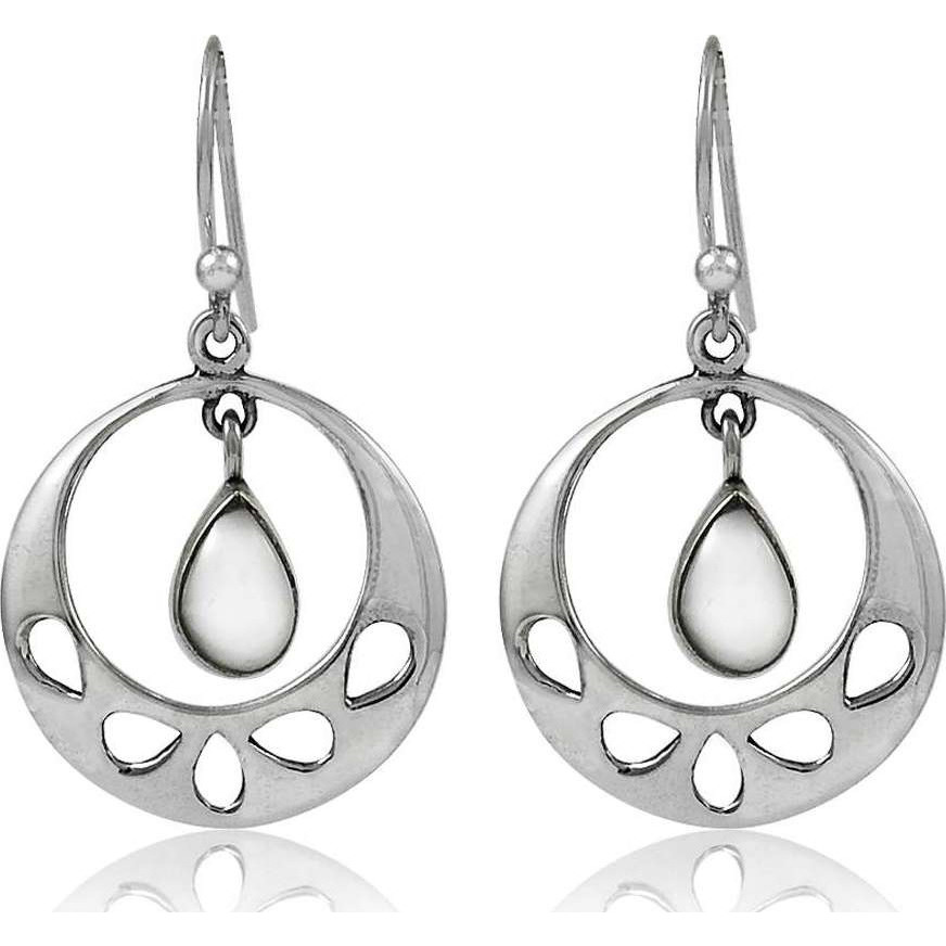Large 925 Sterling Silver Pearl Earrings