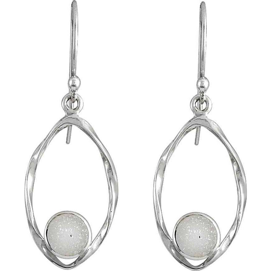 Abstract!! 925 Sterling Silver Druzy Earrings