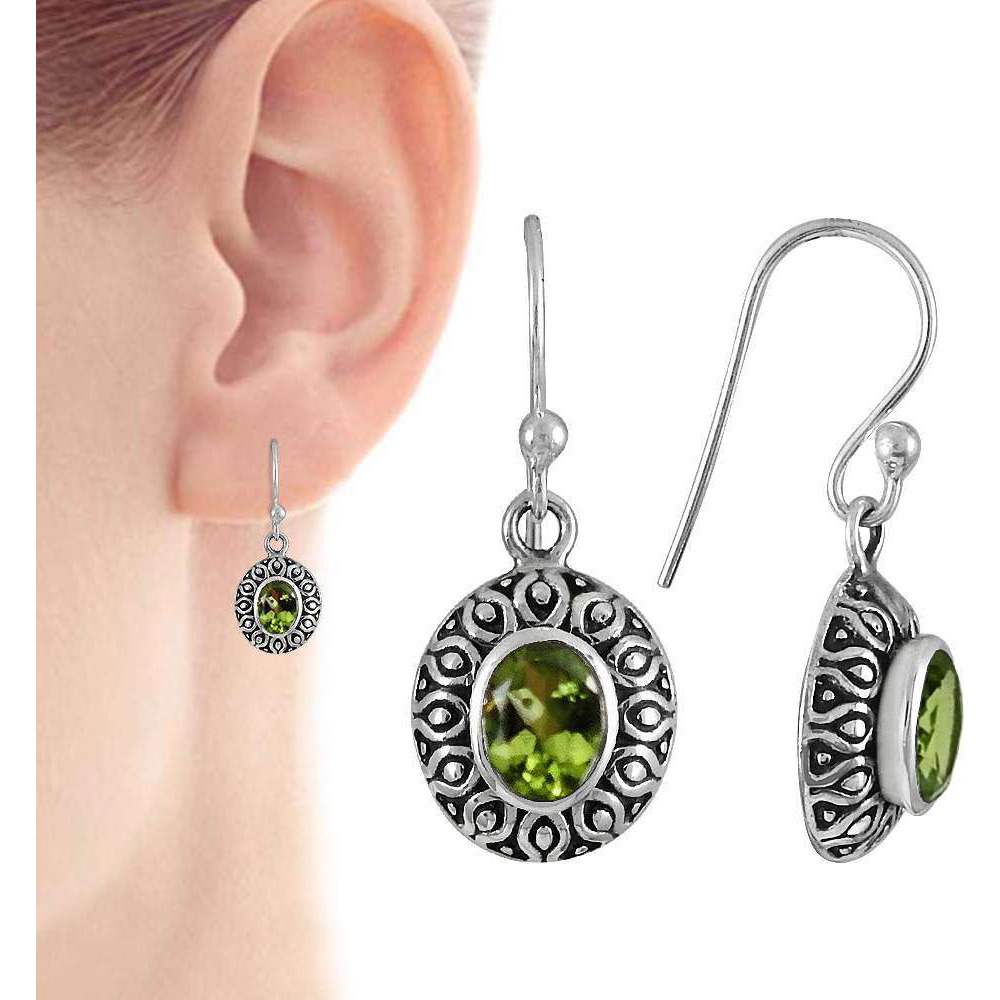 Billowing Clouds 925 Sterling Silver Peridot Earrings