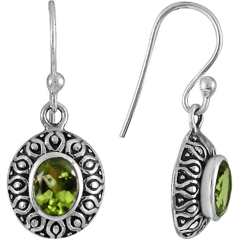 Billowing Clouds 925 Sterling Silver Peridot Earrings