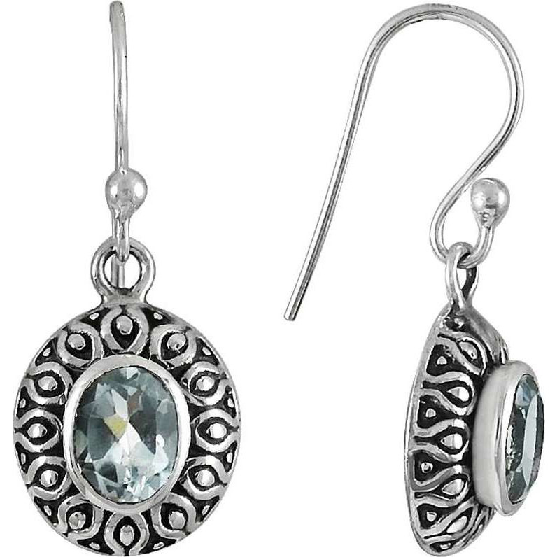 Blooming Garden 925 Sterling Silver Blue Topaz Earrings