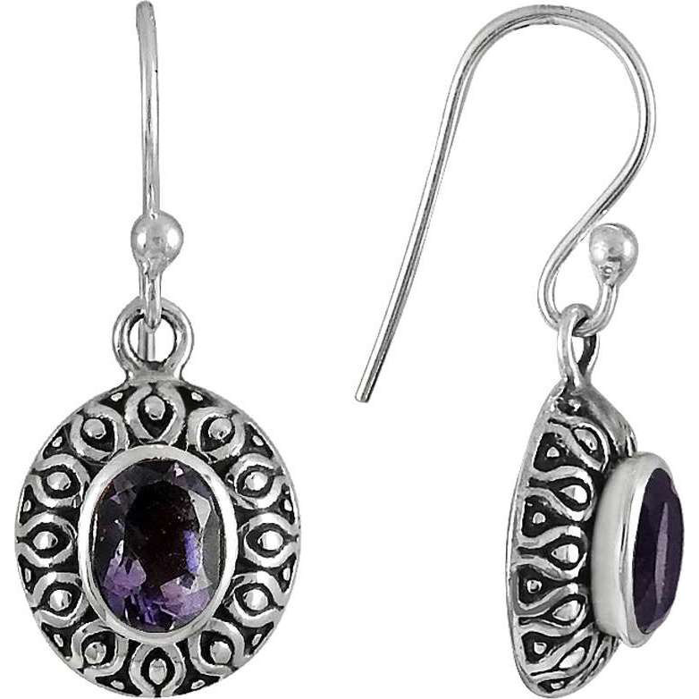Bright Side 925 Sterling Silver Amethyst Earrings