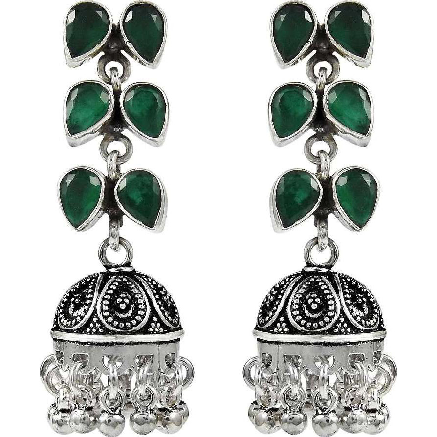 Fashion Design  925 Sterling Silver Green Onyx Earrings