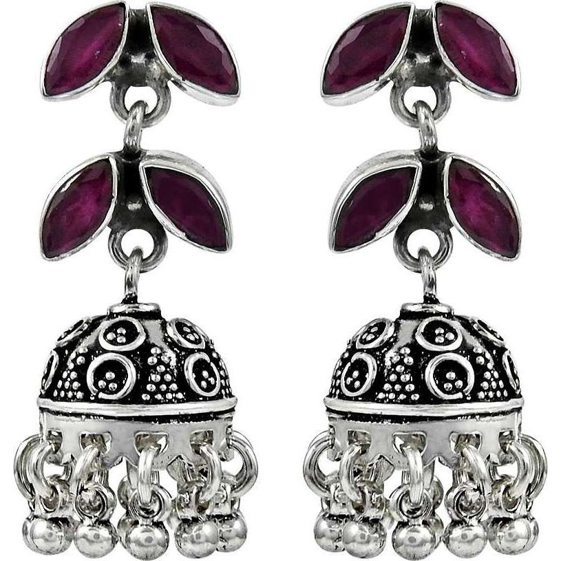 Fantastic Quality Of  925 Sterling Silver Ruby Earrings