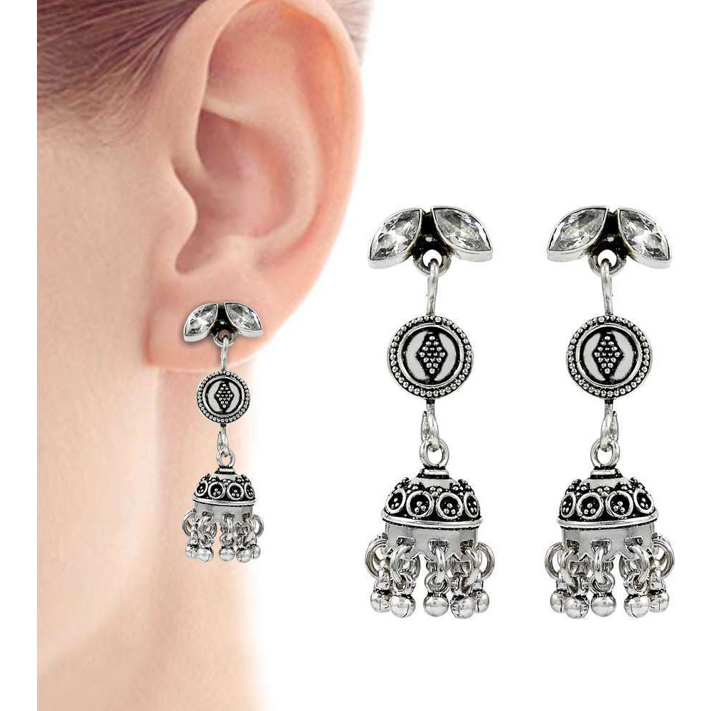 Large Stunning  925 Sterling Silver White CZ Earrings