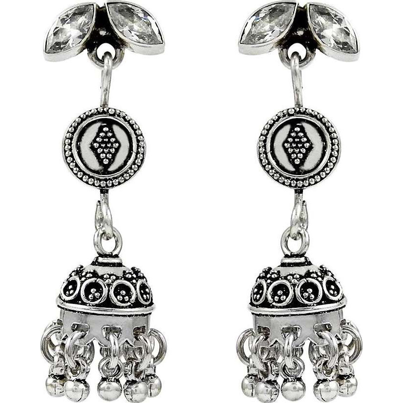 Large Stunning  925 Sterling Silver White CZ Earrings