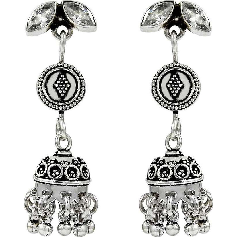 Large Stunning !! 925 Sterling Silver White CZ Earrings