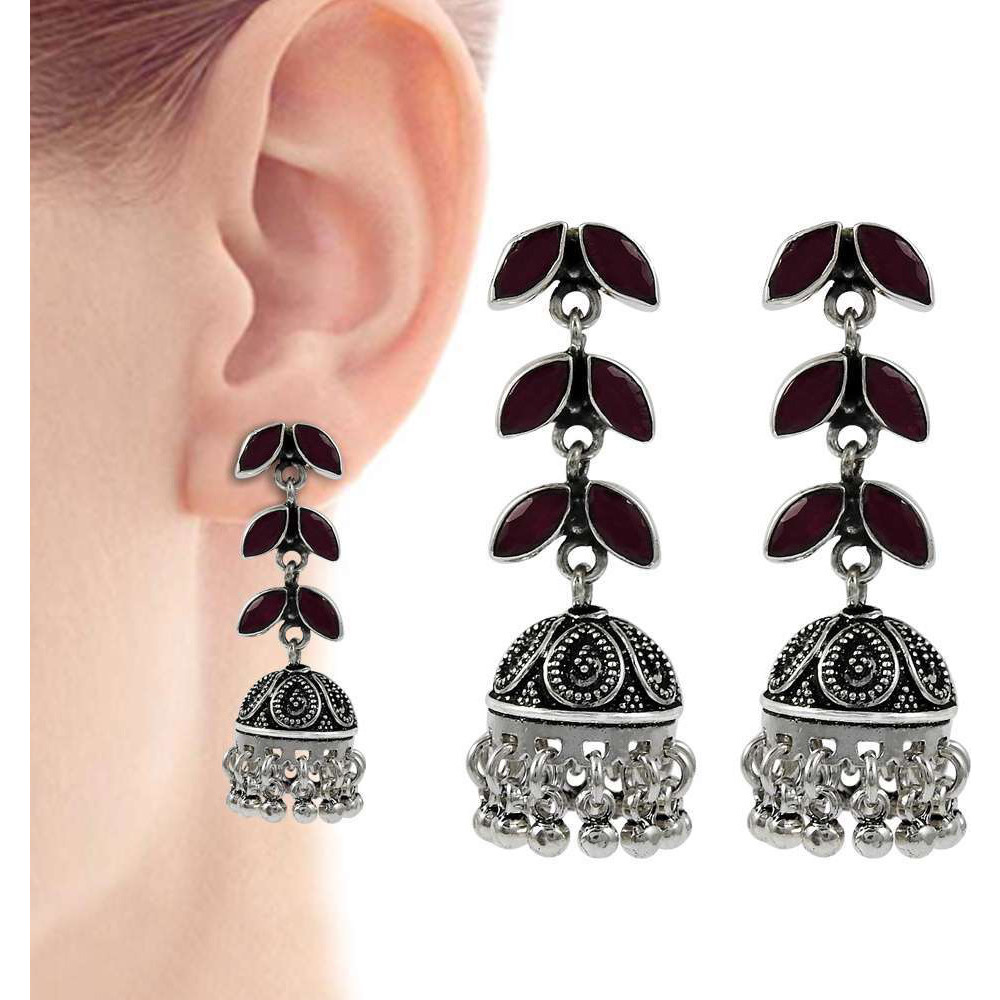 New Fashion  925 Sterling Silver Ruby Jhumka