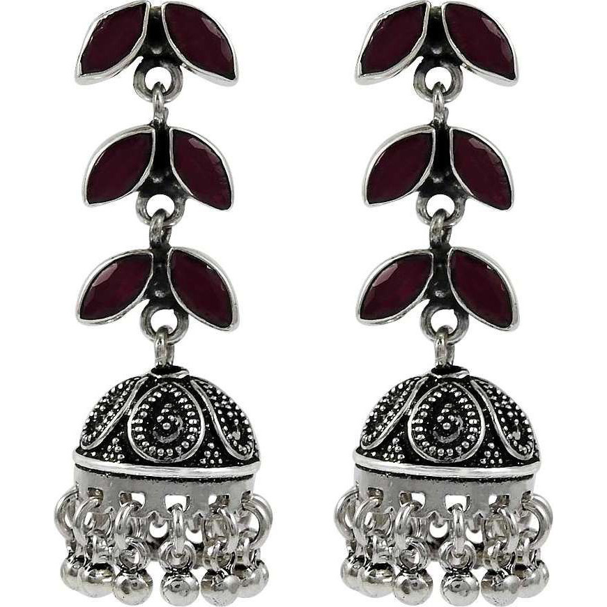 New Fashion  925 Sterling Silver Ruby Jhumka