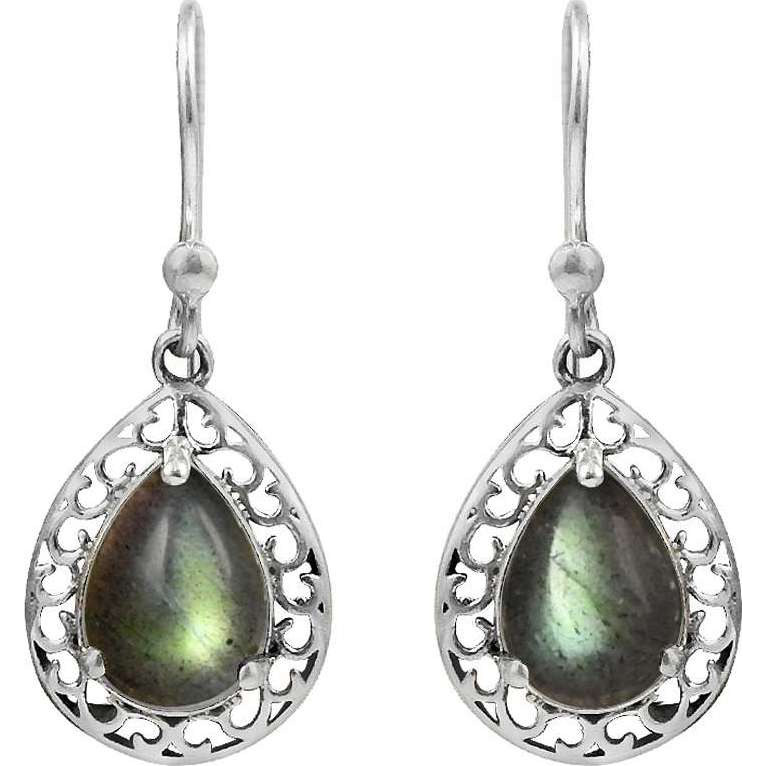 Franqipani Queen  925 Sterling Silver Blue Labradorite Earrings