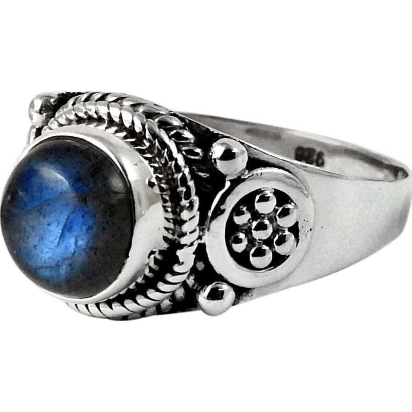 Big Inspire 925 Sterling Silver Blue Labradorite Ring
