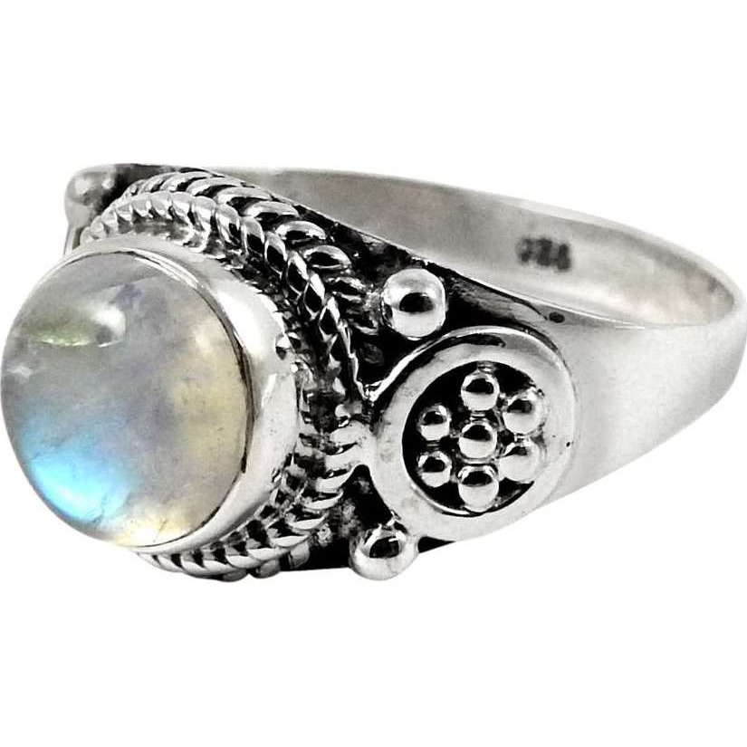 Summer Stock 925 Sterling Silver Rainbow Moonstone Ring