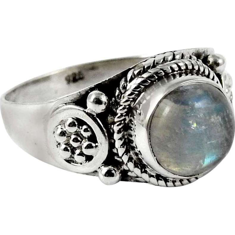 Fantasy 925 Sterling Silver Rainbow Moonstone Ring