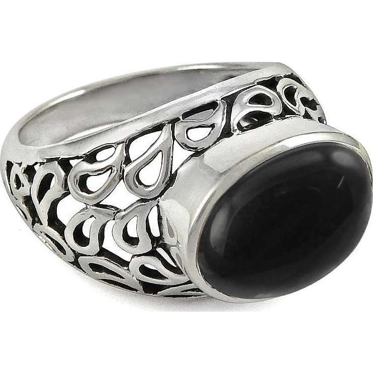 Big Fabulous 925 Sterling Silver Black Onyx Ring
