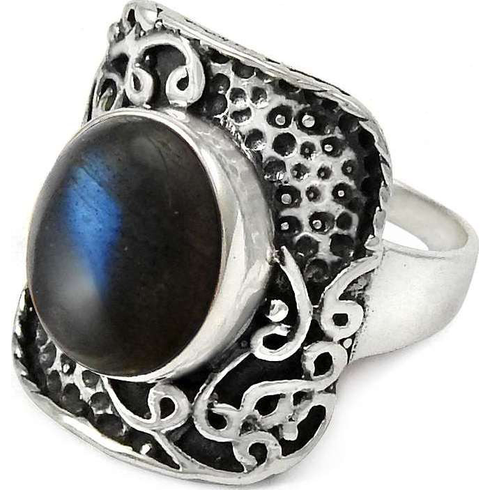 Excellent 925 Sterling Silver Blue Labradorite Ring
