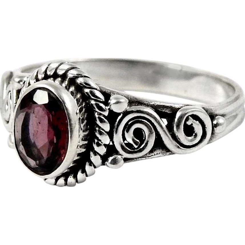 All Of Us 925 Sterling Silver Garnet Ring