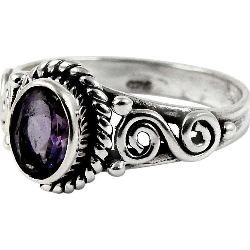 Blooming Garden 925 Sterling Silver Amethyst Ring