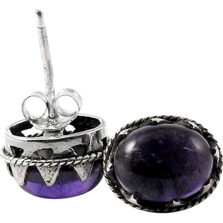 Billowing Clouds  Amethyst 925 Sterling Silver Stud Earrings