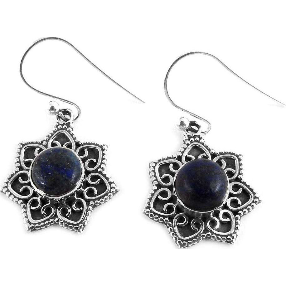 Fantastic Quality Of!! 925 Silver Lapis Earrings