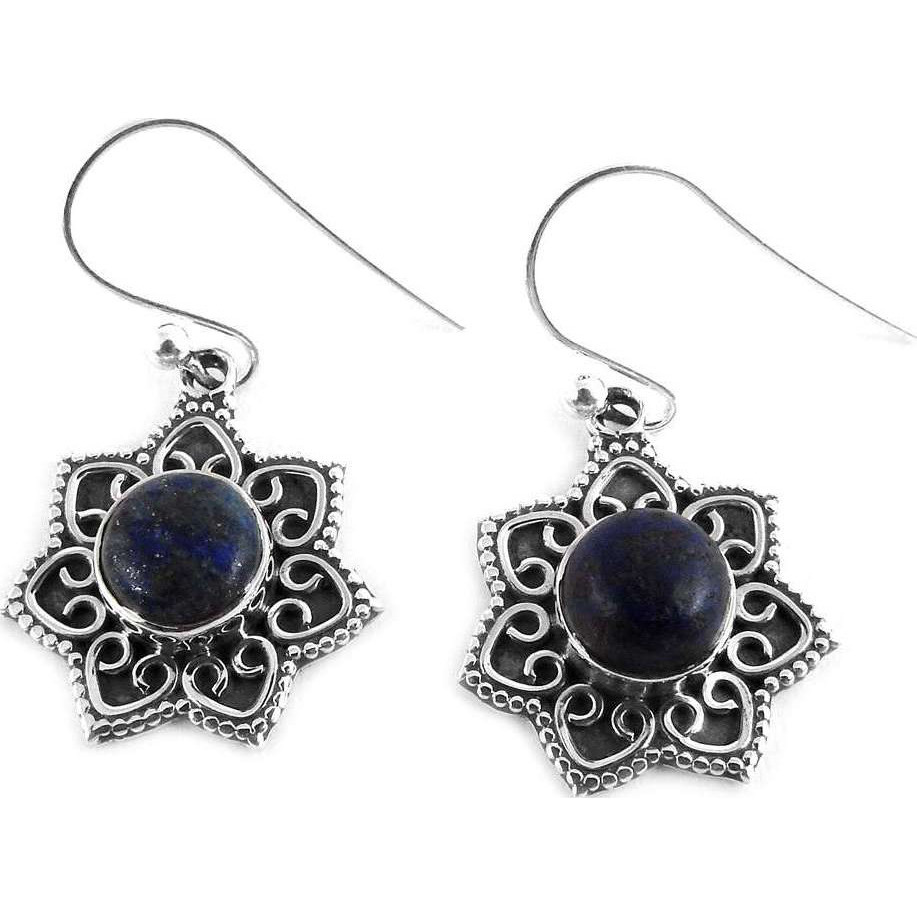 Fantastic Quality Of 925 Silver Lapis Earrings