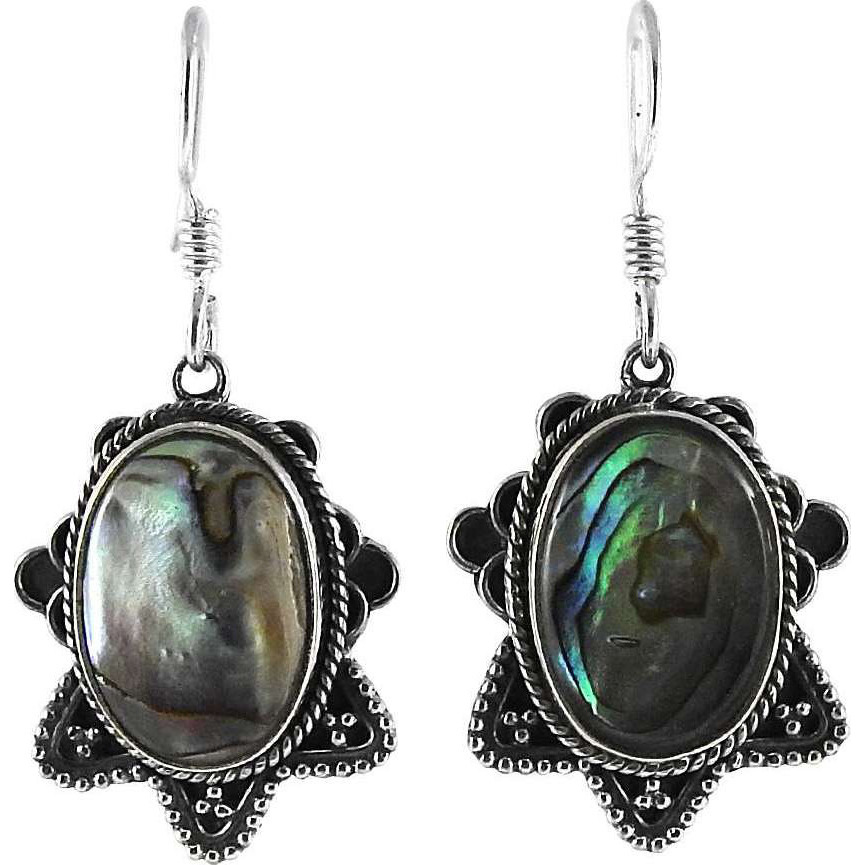 Amazing  Ablone Shell 925 Sterling Silver Earrings