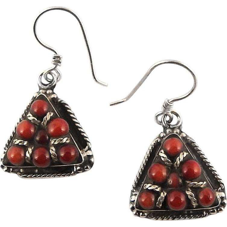 Exclusive!! 925 Silver Coral Earrings
