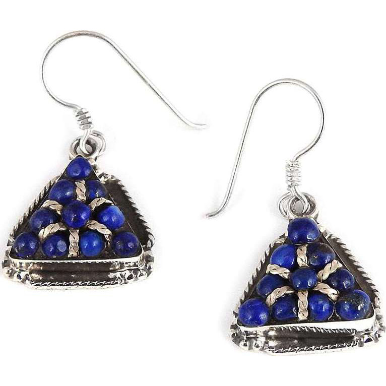 Large 925 Silver Lapis Earrings
