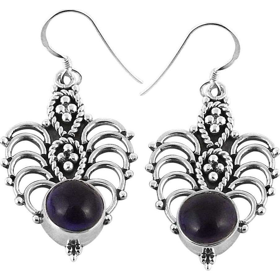 Daisy Moss !! Amethyst 925 Sterling Silver Earrings