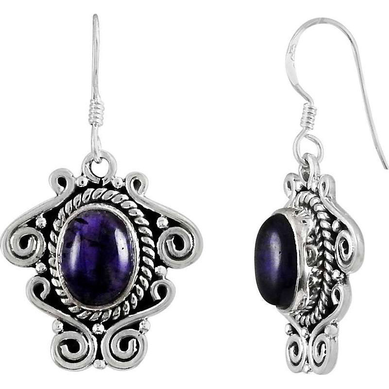 Shine  925 Sterling Silver Amethyst Earrings