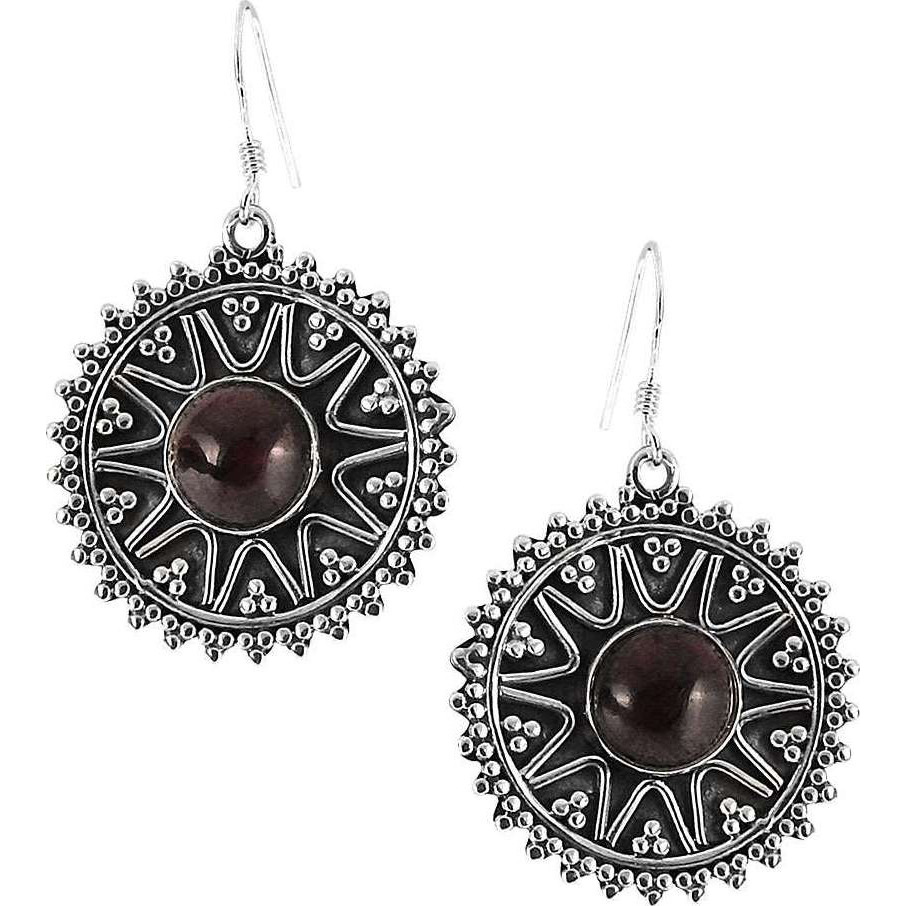 Huge Modern Style !! Garnet 925 Sterling Silver Earrings