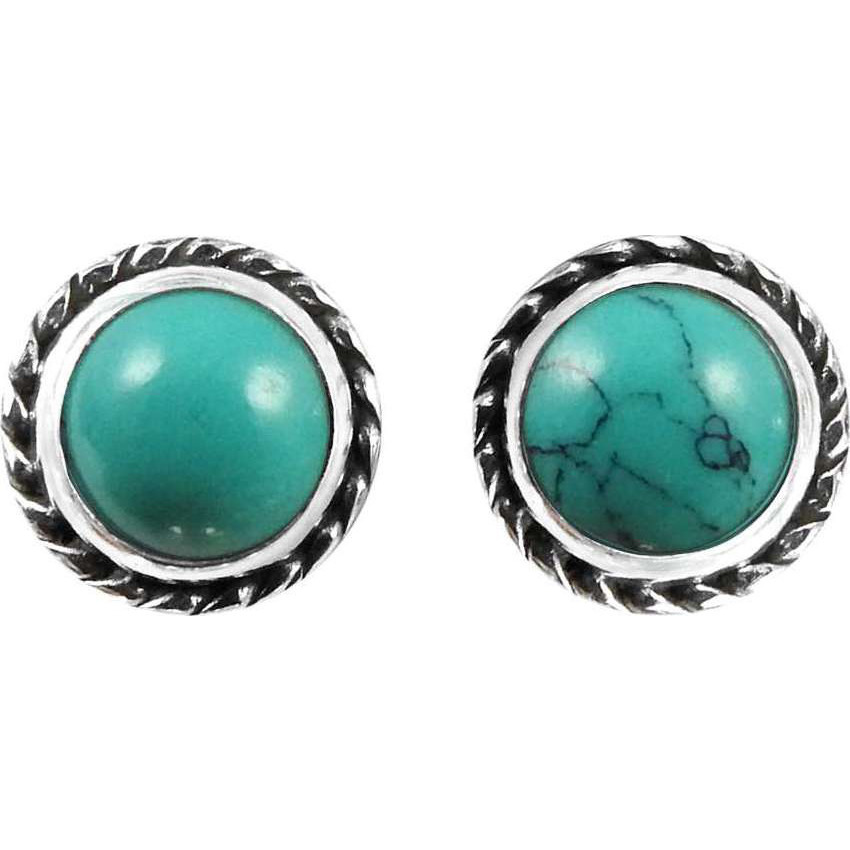 Big Falling In Love ! 925 Sterling Silver Turquoise Stud Earrings