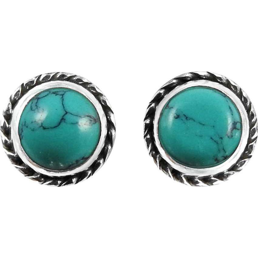 Tropical Glow !! 925 Sterling Silver Turquoise Stud Earrings