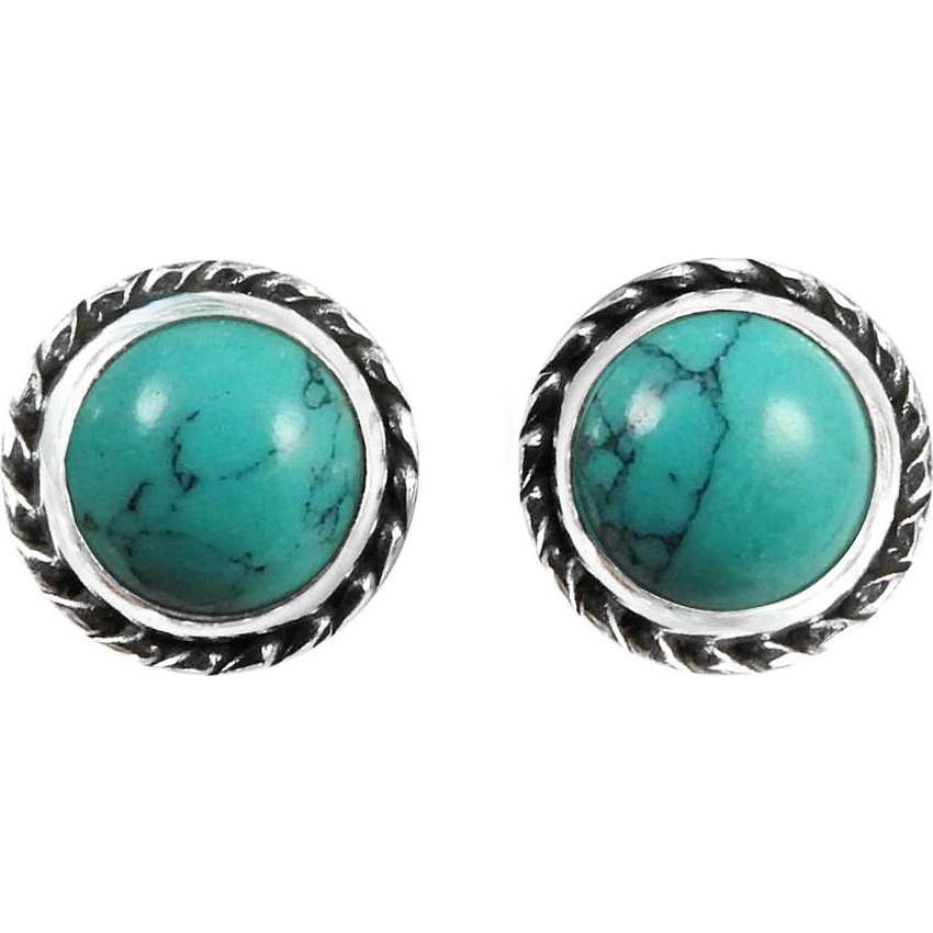 Big Natural !! 925 Sterling Silver Turquoise Stud Earrings