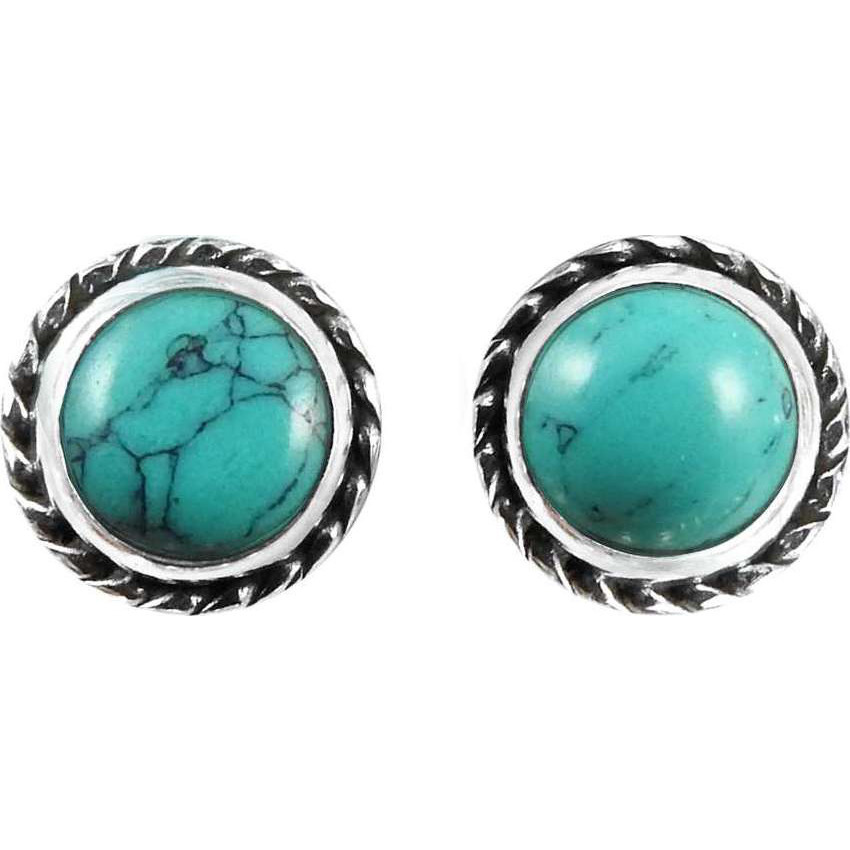 The One !! 925 Sterling Silver Turquoise Stud Earrings