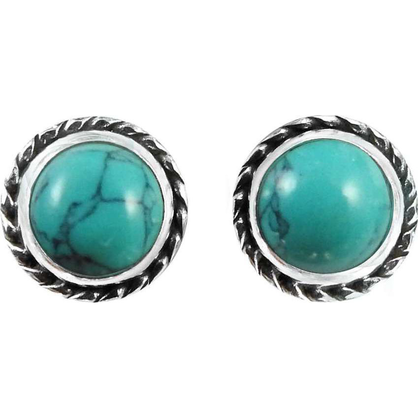 My Sweet !! 925 Sterling Silver Turquoise Stud Earrings